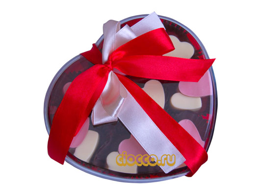 Шоколадные конфеты в форме сердца, 12шт.